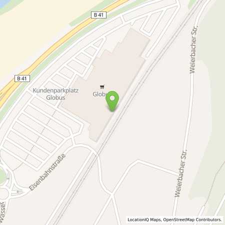 Standortübersicht der Benzin-Super-Diesel Tankstelle: Globus Handelshof St. Wendel GmbH & Co. KG Betriebsstätte Idar-Oberstein in 55743, Idar-Oberstein