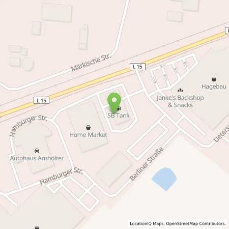 Standortübersicht der Tankstelle SB Wittstock Uetersener Str. 1 in 16909 Wittstock