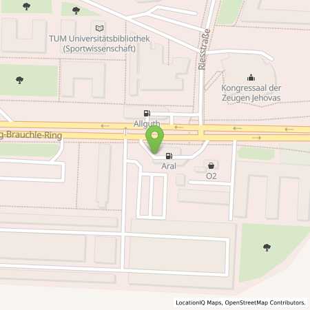 Standortübersicht der Benzin-Super-Diesel Tankstelle: Aral Tankstelle in 80992, München
