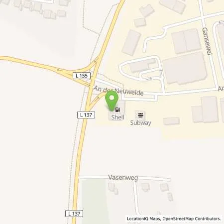 Standortübersicht der Tankstelle Shell Rheinberg An der Neuweide 34 in 47495 Rheinberg