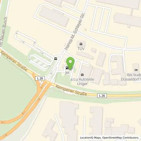 Standortübersicht der Tankstelle JET WILLICH HANNS-MARTIN-SCHLEYER-STR. 2 in 47877 WILLICH