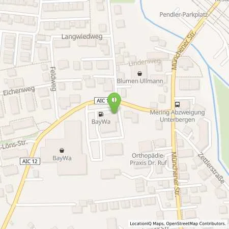 Standortübersicht der Tankstelle BayWa Tankstelle Mering in 86415 Mering