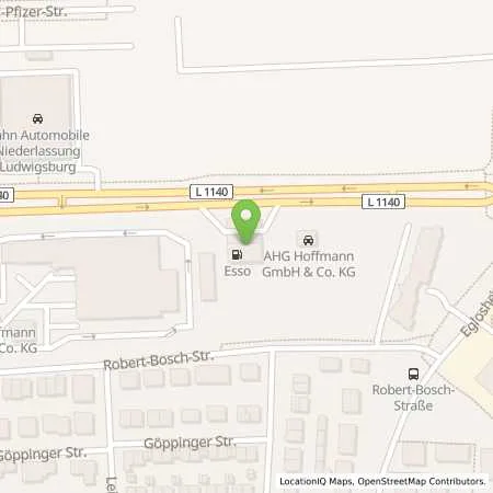 Standortübersicht der Tankstelle Esso Tankstelle in 71636 LUDWIGSBURG