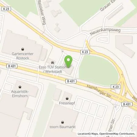Standortübersicht der Tankstelle Esso Tankstelle in 25337 ELMSHORN