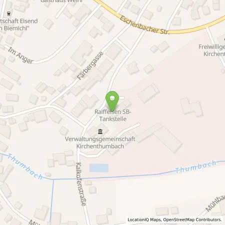 Standortübersicht der Tankstelle RMW Raiffeisentankstelle Kirchenthumbach in 91281 Kirchenthumbach