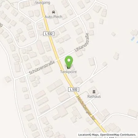 Standortübersicht der Tankstelle tankpoint Mauer in 69256 Mauer