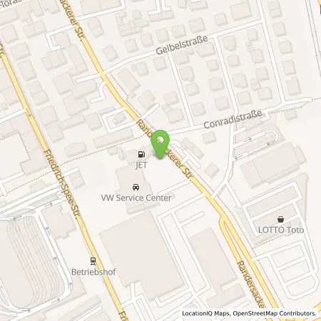 Standortübersicht der Tankstelle JET WUERZBURG RANDERSACKERER STR. 48 in 97072 WUERZBURG