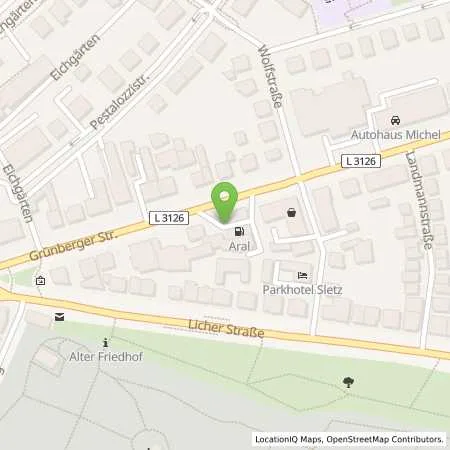 Standortübersicht der Tankstelle Aral Tankstelle in 35394 Gießen