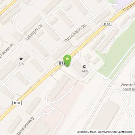 Standortübersicht der Tankstelle Aral Tankstelle in 07743 Jena