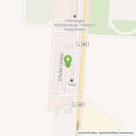 Standortübersicht der Benzin-Super-Diesel Tankstelle: TotalEnergies Erfurt-Stotternheim in 99095, Erfurt-Stotternheim