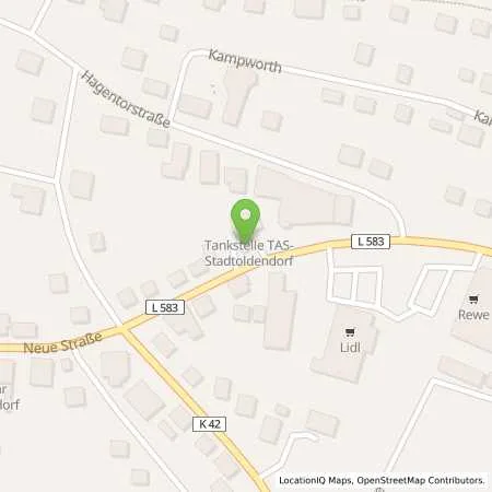 Standortübersicht der Tankstelle TAS Stadtoldendorf in 37627 Stadtoldendorf
