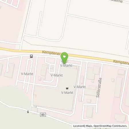 Standortübersicht der Tankstelle V-Markt Füssen in 87629 Füssen