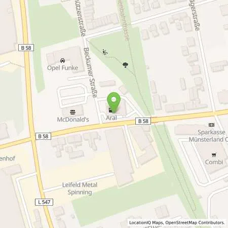 Standortübersicht der Tankstelle Aral Tankstelle in 59229 Ahlen