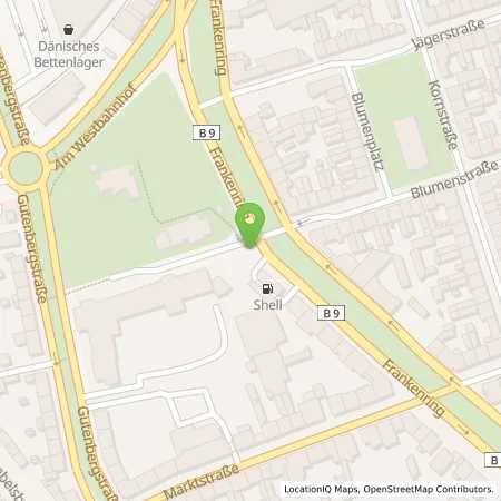 Standortübersicht der Tankstelle Shell Krefeld Frankenring 82-90 in 47798 Krefeld