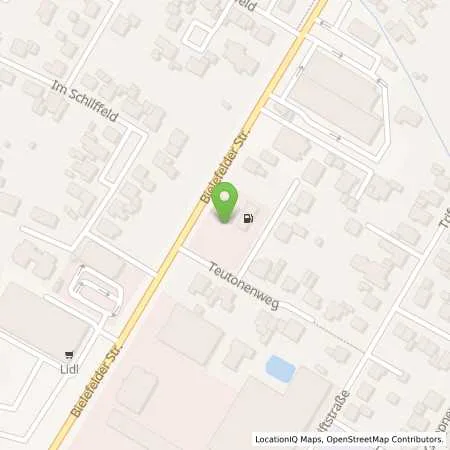 Standortübersicht der Tankstelle JET RHEDA-WIEDENBRUECK BIELEFELDER STR. 82 in 33378 RHEDA (WIEDENBRUECK)