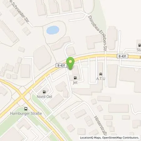 Standortübersicht der Tankstelle JET ELMSHORN HAMBURGER STR. 110 in 25337 ELMSHORN