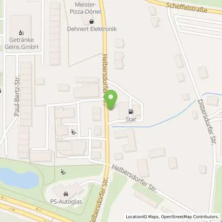 Standortübersicht der Tankstelle star Tankstelle in 09120 Chemnitz