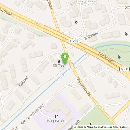 Standortübersicht der Tankstelle Sb Kamen Koppelstraße 15 in 59174 Kamen