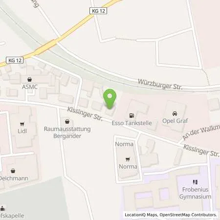 Standortübersicht der Tankstelle Esso Tankstelle in 97762 HAMMELBURG