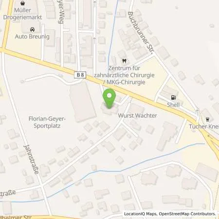 Standortübersicht der Tankstelle Esso Tankstelle in 97318 KITZINGEN