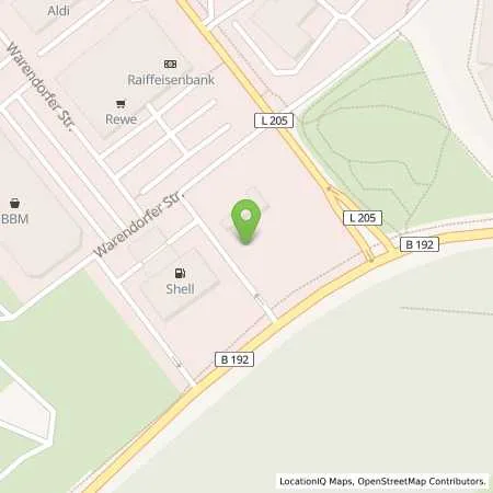 Standortübersicht der Tankstelle Shell Waren Warendorfer Str. 2 in 17192 Waren