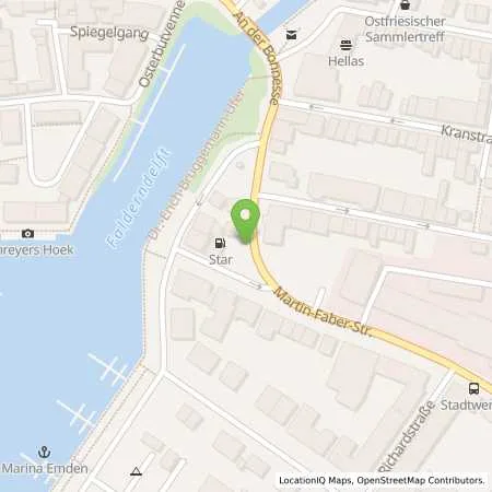 Standortübersicht der Tankstelle star Tankstelle in 26725 Emden