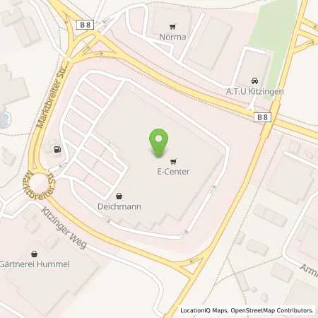 Standortübersicht der Tankstelle Tankstelle am E-Center in 97318 Kitzingen