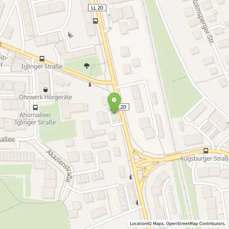 Standortübersicht der Tankstelle LANDSBERG - AUGSBURGER STR. 23 in 86899 Landsberg