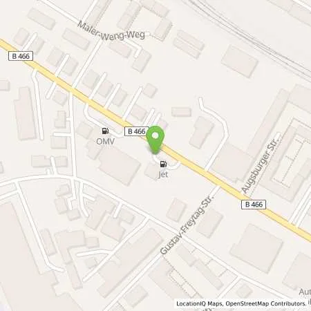 Standortübersicht der Tankstelle JET NOERDLINGEN AUGSBURGER STR. 44 in 86720 NOERDLINGEN