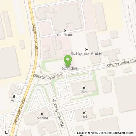 Standortübersicht der Tankstelle Schindele Handels GmbH & Co. KG in 87700 Memmingen
