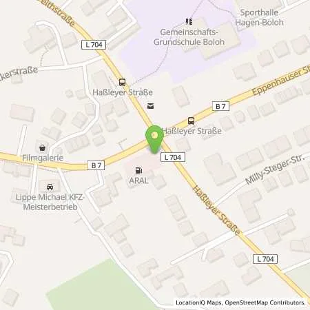 Standortübersicht der Tankstelle Aral Tankstelle in 58093 Hagen