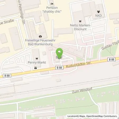 Standortübersicht der Tankstelle Esso Tankstelle in 07422 BAD BLANKENBURG