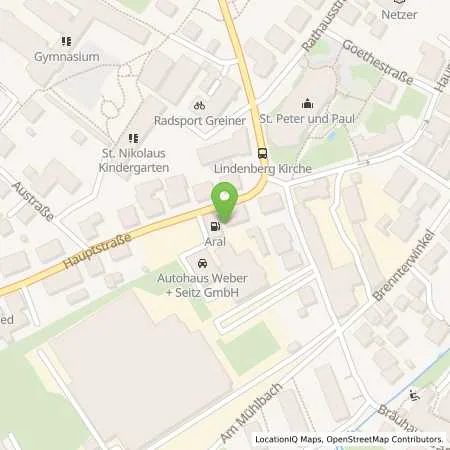 Standortübersicht der Tankstelle Aral Tankstelle in 88161 Lindenberg