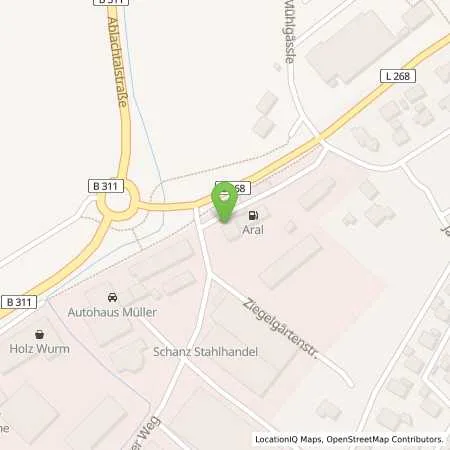 Standortübersicht der Tankstelle Aral Tankstelle in 88512 Mengen