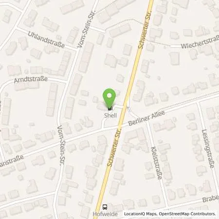 Standortübersicht der Tankstelle Shell Iserlohn Schwerterstr. 31 in 58642 Iserlohn