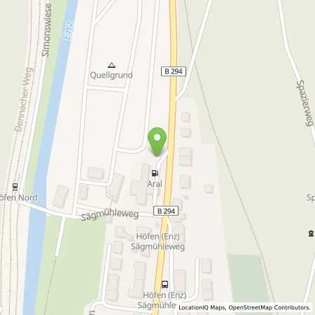 Standortübersicht der Tankstelle Aral Tankstelle in 75339 Höfen