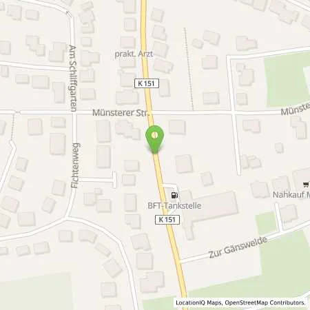 Standortübersicht der Tankstelle bft Tankstelle in 35447 Reiskirchen (Ettingshausen)