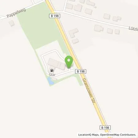 Standortübersicht der Tankstelle star Tankstelle in 17291 Uckerfelde