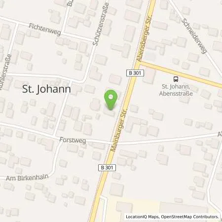 Standortübersicht der Tankstelle Tankstelle Martin Riedel St.Johann in 93358 St.Johann