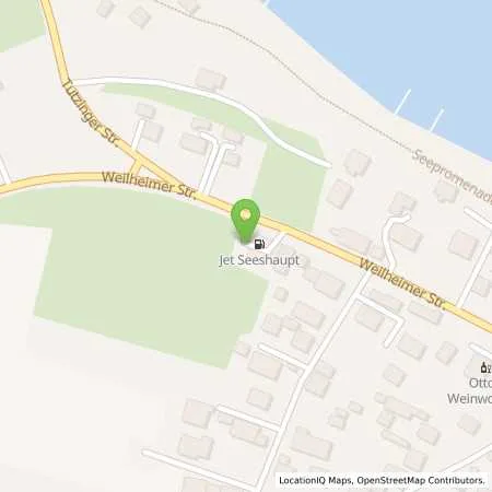 Standortübersicht der Tankstelle JET SEESHAUPT WEILHEIMER STR. 17 in 82402 SEESHAUPT