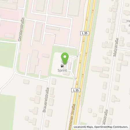 Standortübersicht der Tankstelle JET NEUBRANDENBURG DEMMINERSTR. 58 in 17034 NEUBRANDENBURG