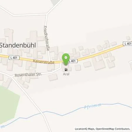 Standortübersicht der Tankstelle Aral Tankstelle in 67816 Standenbühl