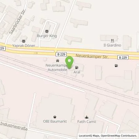 Standortübersicht der Tankstelle Aral Tankstelle in 42855 Remscheid