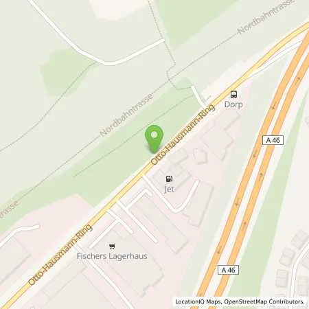 Standortübersicht der Tankstelle JET WUPPERTAL OTTO-HAUSMANN-RING 59 in 42115 WUPPERTAL