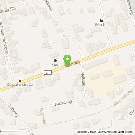 Standortübersicht der Tankstelle star Tankstelle in 59597 Erwitte