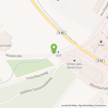Standortübersicht der Benzin-Super-Diesel Tankstelle: Shell Gaggenau Waldstr. 31a in 76571, Gaggenau