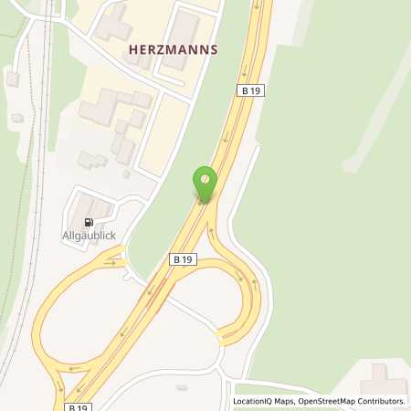 Standortübersicht der Benzin-Super-Diesel Tankstelle: JET WALTENHOFEN HERZMANNS 1A in 87448, WALTENHOFEN