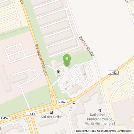 Standortübersicht der Benzin-Super-Diesel Tankstelle: JET GELSENKIRCHEN SCHWARZMUEHLENSTR. 111 in 45884, GELSENKIRCHEN