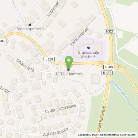 Standortübersicht der Tankstelle TOTAL WALDESCH in 56323 WALDESCH