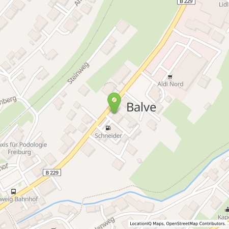 Standortübersicht der Benzin-Super-Diesel Tankstelle: Shell Balve Hoennetalstr. 20 in 58802, Balve